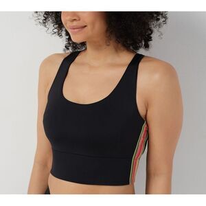Soulgani Women's Bra Sz L Active Chaos & Beauty Low Impact Sports Black A395651